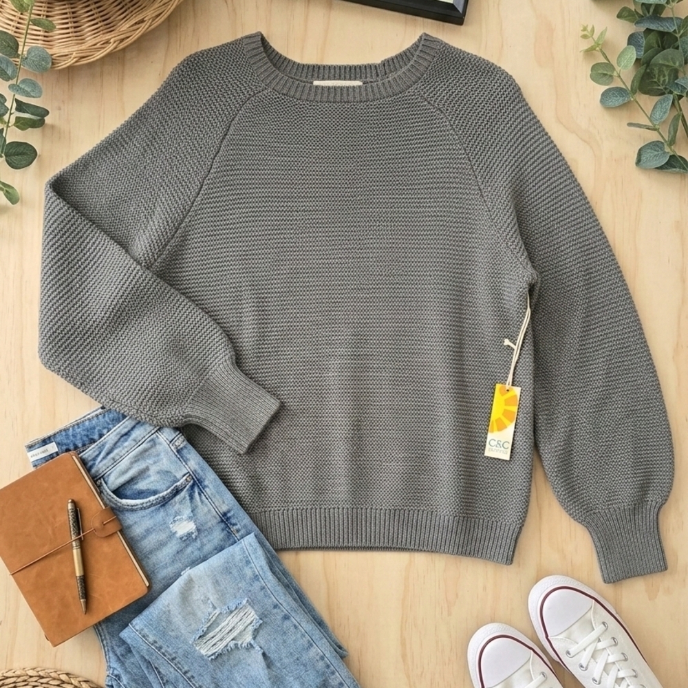 C&C California Raglan Balloon Sleeve Sweater - S